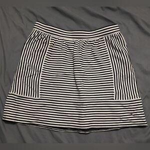 Madewell Swivel Ponte Classic Black and White Striped Skirt
